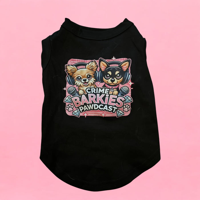 Crime Barkies Pawdcast Tee in Black