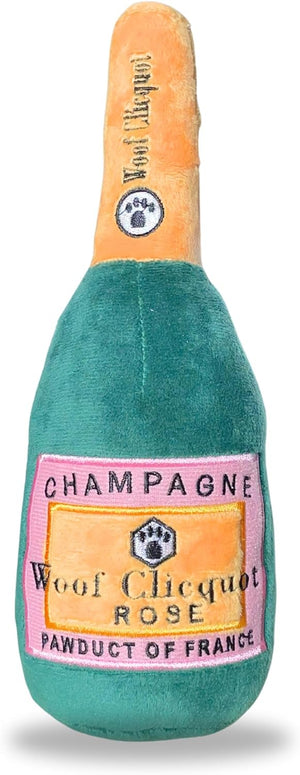 Woof Clicquot Rose' Champagne Bottle Plush Toy