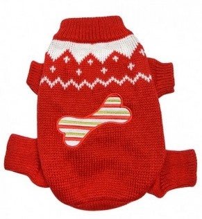 Candy Cane Bone Holiday Sweater Bodysuit - Posh Puppy Boutique