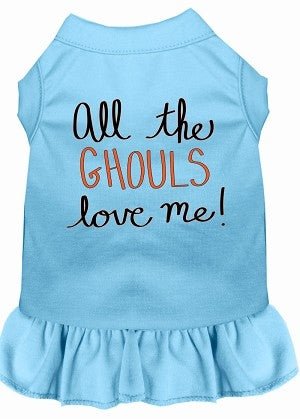 All the Ghouls Screen Print Dog Dress in Many Colors - Posh Puppy Boutique