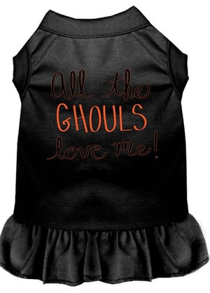 All the Ghouls Screen Print Dog Dress in Many Colors - Posh Puppy Boutique