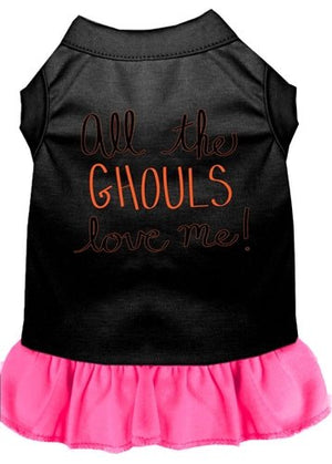 All the Ghouls Screen Print Dog Dress in Many Colors - Posh Puppy Boutique