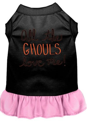 All the Ghouls Screen Print Dog Dress in Many Colors - Posh Puppy Boutique