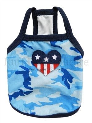 Camo Blue American Summer Tank - Posh Puppy Boutique