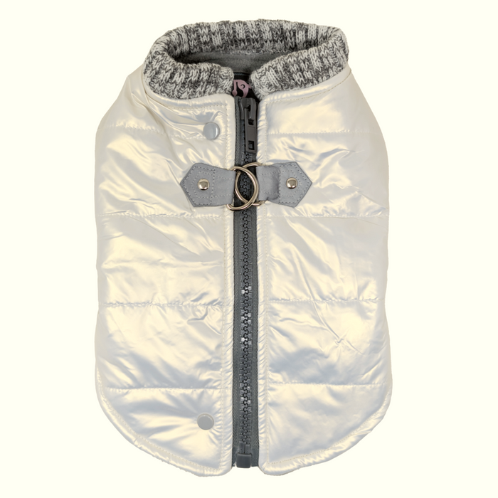 Runner Coat Metallic Pearl White