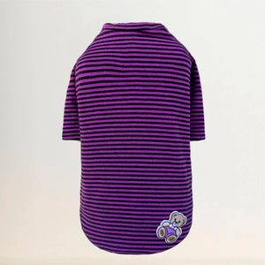 Striped Baby Bear Dog Tee in Purple