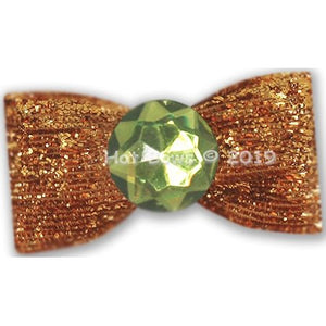 Bronze Oliver Ribbon Hair Bow - Posh Puppy Boutique