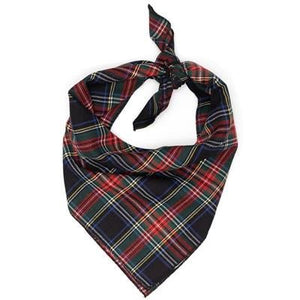 Black Stewart Plaid Bandana - Posh Puppy Boutique