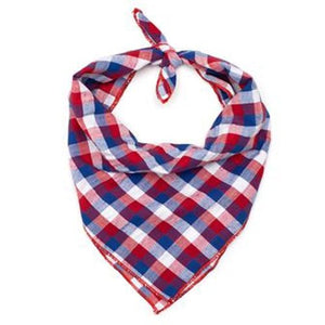 Check Tie Bandana Red, White and Blue - Posh Puppy Boutique