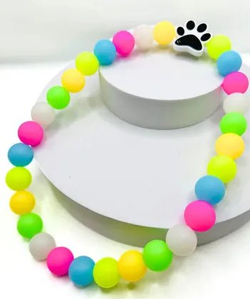 “Carnival” Glow In The Dark Beaded Pet Collar