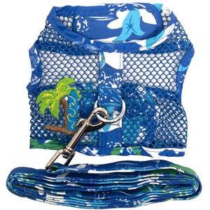 Cool Mesh Dog Harness with Leash - Catching Waves - Posh Puppy Boutique