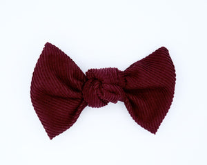 Corduroy Hair Bow - Rosewood - Posh Puppy Boutique