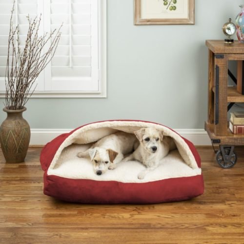 Snoozer Cozy Cave Rectangle Dog Bed Red Small