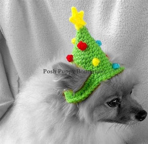 Crochet Christmas Tree Hat - Posh Puppy Boutique