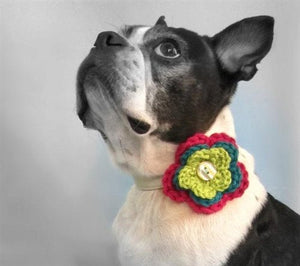 Crochet Dog Collar Flower in Many Colors, Many Layers - Posh Puppy Boutique