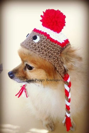 Crochet Sock Monkey Beanie Hat - Many Colors - Posh Puppy Boutique