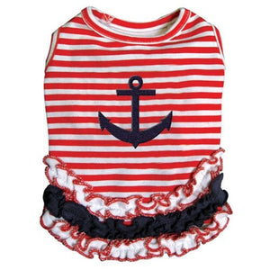 Cute Stripy Sailor Shirt with Ruffles - Posh Puppy Boutique