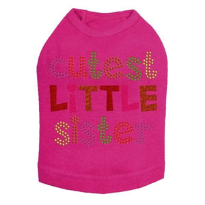 Cutest Little Sister Rhinestone Dog Tank - Many Colors - Posh Puppy Boutique