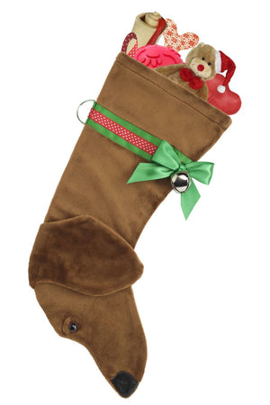 Dachshund (Tan/Red) Decorative Dog Christmas Stocking - Posh Puppy Boutique