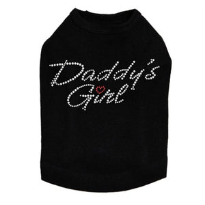 Daddy's Girl with Red Heart Rhinestone Dog Tank - Many Colors - Posh Puppy Boutique