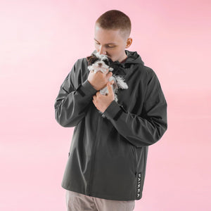 Dark Grey Visibility Raincoat For Humans - Posh Puppy Boutique