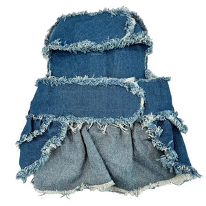 Denim Rose Harness Dress - Posh Puppy Boutique