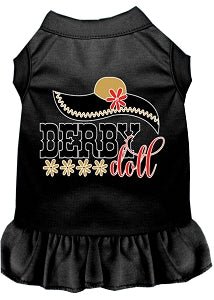 Derby Doll Screen Print Dog Dress in Many Colors - Posh Puppy Boutique