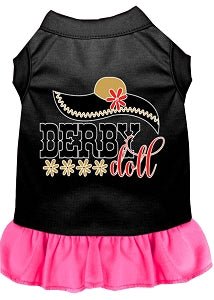 Derby Doll Screen Print Dog Dress in Many Colors - Posh Puppy Boutique