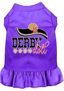 Derby Doll Screen Print Dog Dress in Many Colors - Posh Puppy Boutique