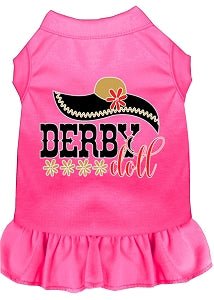 Derby Doll Screen Print Dog Dress in Many Colors - Posh Puppy Boutique