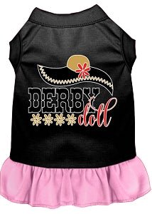 Derby Doll Screen Print Dog Dress in Many Colors - Posh Puppy Boutique