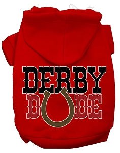 Derby Dude Screen Print Dog Hoodies in Many Colors - Posh Puppy Boutique