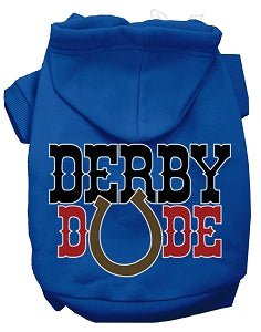 Derby Dude Screen Print Dog Hoodies in Many Colors - Posh Puppy Boutique