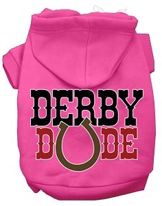 Derby Dude Screen Print Dog Hoodies in Many Colors - Posh Puppy Boutique