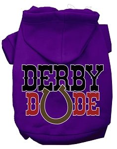 Derby Dude Screen Print Dog Hoodies in Many Colors - Posh Puppy Boutique