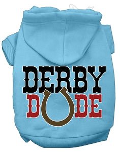 Derby Dude Screen Print Dog Hoodies in Many Colors - Posh Puppy Boutique