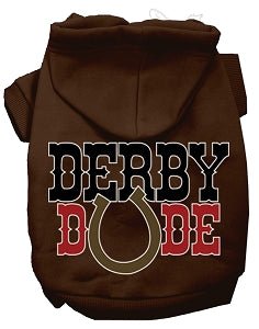 Derby Dude Screen Print Dog Hoodies in Many Colors - Posh Puppy Boutique