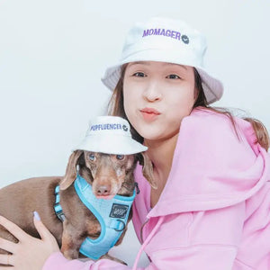 Dog 'Pupfluencer' Bucket Hat with Matching 'Momager' Human Hat - Posh Puppy Boutique
