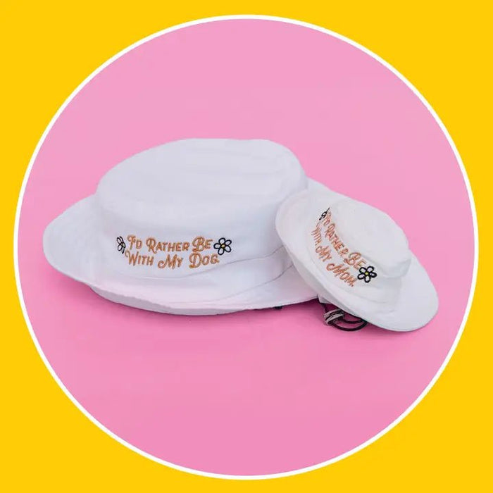 Dog 'Rather Be with My Mom' Bucket Hat with Matching Human Hat