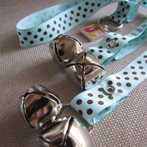 Doggy House Training Bells in Blue Dots - Posh Puppy Boutique