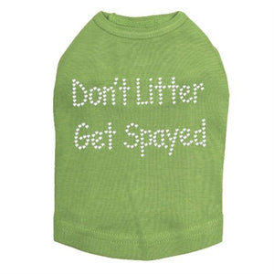 Don't Litter Get Spayed Rhinestones Tank - Many Colors - Posh Puppy Boutique