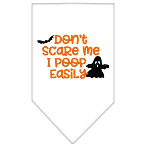 Don't Scare Me, Poops Easily Screen Print Bandana in Many Colors - Posh Puppy Boutique