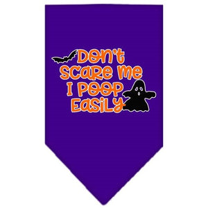 Don't Scare Me, Poops Easily Screen Print Bandana in Many Colors - Posh Puppy Boutique