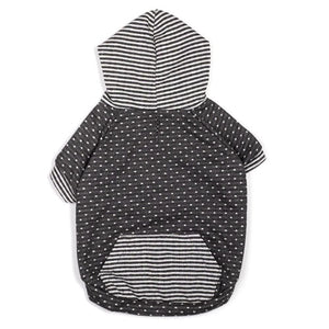 Dot & Stripe Hoodie in Gray - Posh Puppy Boutique