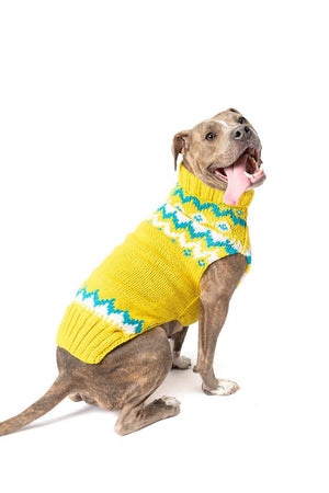 Electric Yellow Fairisle Sweater - Posh Puppy Boutique