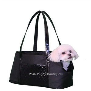 Ella Tote Dog Carrier - Black - Black - Posh Puppy Boutique