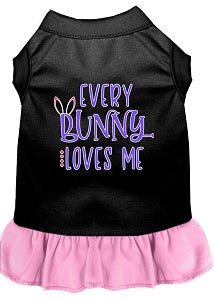 Every Bunny Loves Me Screen Print Dress in Many Colors - Posh Puppy Boutique