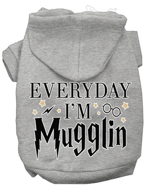 Everyday I'm Mugglin Screen Print Dog Hoodies in Many Colors - Posh Puppy Boutique