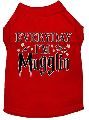 Everyday I'm Mugglin Screen Print Dog Shirt in Many Colors - Posh Puppy Boutique