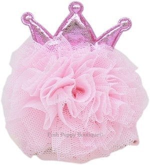 Fabulous Princess Puff Clip - on Hair Barrette - Light Pink - Posh Puppy Boutique